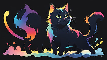 Cat Drawing, cat, drawing, colorful, dark, Cat eye HD wallpaper