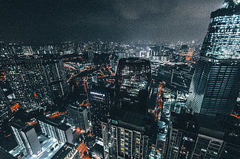 Cities, Night, View From Above, City Lights, Skyscrapers, Megalopolis, Megapolis HD wallpaper