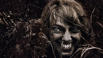 Vampire, face, dark, woman HD wallpaper