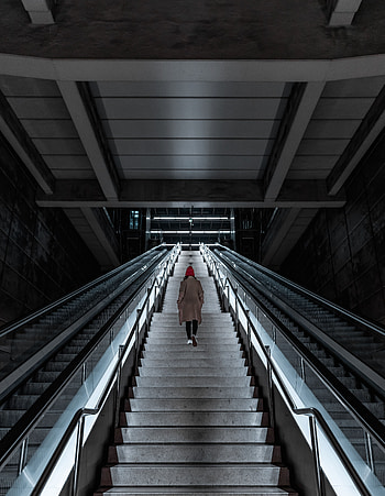Architecture, Building, Miscellanea, Miscellaneous, Stairs, Ladder, Garden, Human, Person, Loneliness, Escalator HD phone wallpaper