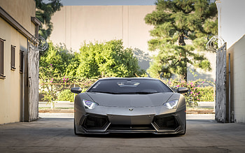 Lamborghini Aventador, LP800-4, front view, exterior, gray matt Aventador, Aventador tuning, Italian sports cars, Lamborghini HD wallpaper