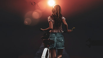 Bicycle Girl Morning Manipulation , artist, artwork, digital-art, manipulation HD wallpaper