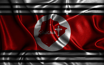 Caucaia flag, , silk wavy flags, brazilian cities, Day of Caucaia, Flag of Caucaia, fabric flags, 3D art, Caucaia, cities of Brazil, Caucaia 3D flag HD wallpaper