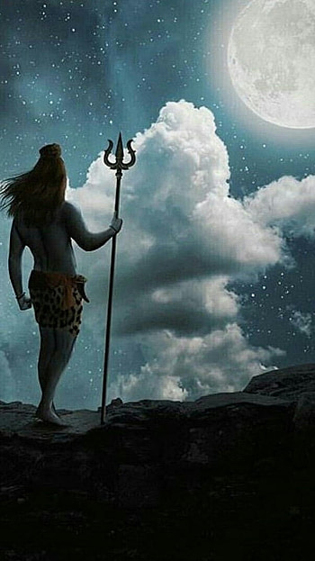 Lord Shiva Live, Moon Background HD phone wallpaper