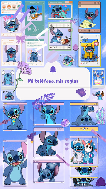 Dibujo stitch, azul, morado HD phone wallpaper