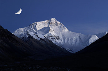 Moon, Mount Everest HD wallpaper