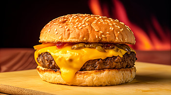 Delicious Cheeseburger: Ultra, cheeseburger, food, burger, Fast Food HD wallpaper