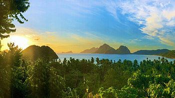 El Nido, Palawan, Philippines, coast, colors, trees, sky, rocks HD wallpaper