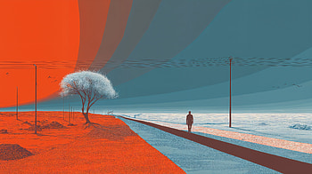 Dual‑Tone — Lone Horizon, tree HD wallpaper