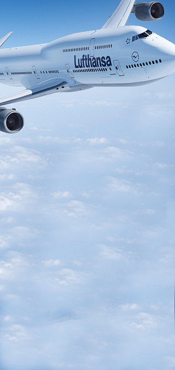 Lufthansa, 747 airplane, Galaxy S10 Hole punch, Travels HD phone wallpaper