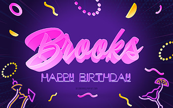 Happy Birtay Brooks, , Purple Party Background, Brooks, creative art, Happy Brooks birtay, Brooks name, Brooks Birtay, Birtay Party Background HD wallpaper