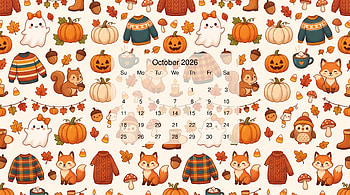 October 2026 Calendar HD wallpaper