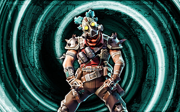 Ruckus, blue grunge background, Fortnite, vortex, Fortnite characters, Ruckus Skin, Fortnite Battle Royale, Ruckus Fortnite HD wallpaper
