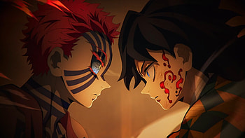 Giyuu vs Akaza — Demon Slayer: Clash of Blades ( ), Anime, Demon Slayer: Kimetsu No Yaiba, Giyuu Tomioka, Akaza (Demon Slayer: Kimetsu No Yaiba), Demon Slayer: Kimetsu No Yaiba - The Movie: Infinity Castle HD wallpaper