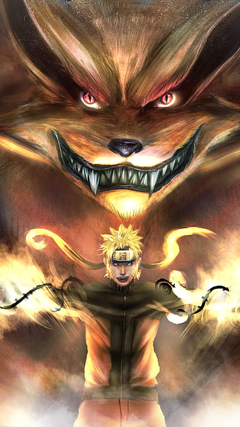 Kurama's Roar: Naruto Uzumaki Nine-Tails Fox , fox, Kurama (Naruto), Naruto Uzumaki, Anime, Naruto HD phone wallpaper
