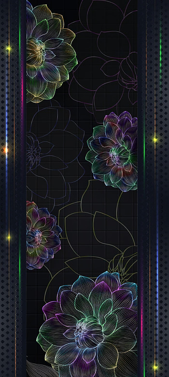 Dark Flowers, rainbow, art, organism HD phone wallpaper