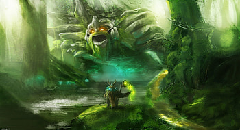 Nature Golem, Dota 2 character, Fantasy artwork, Video game hero HD wallpaper