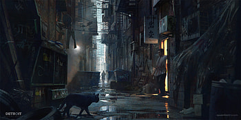 Alleyway Detroit Become Human, detroit-become-human, 2018-games, games, artist, artwork, deviantart HD wallpaper