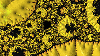 Fractal Art for your - Black and Yellow Lilly Pads, yellow, CGI, pattern, psychedelic, trippy, Abstract, fractal HD wallpaper