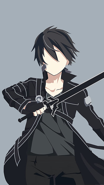 minimalist, Kazuto Kirigaya, Kirito (Sword Art Online), Anime, Sword Art Online, minimalist anime HD phone wallpaper