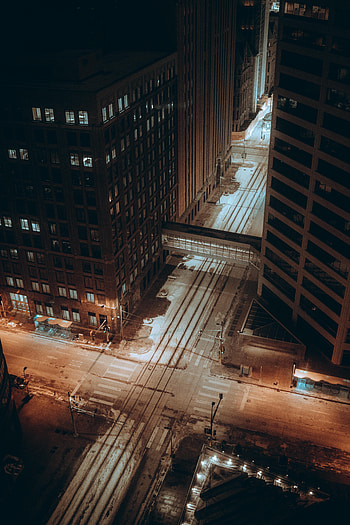 Cities, Roads, Streets, Night, City, Building, View From Above HD phone wallpaper