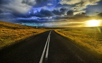 nature02, fun, cool, road, nature, sunset HD wallpaper