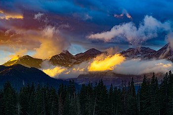 Sunrise Over Mount Timpanogos, sunset, sky, clouds, cloud, mountains, mountain, tree, trees, nature HD wallpaper