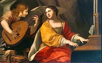 Saint Cecilia, Cecilia, music, musicians, Angel HD wallpaper
