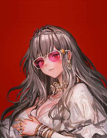 Sunglasses, anime girl, artwork, beautiful HD phone wallpaper
