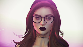 Girl, pink, rendering, fantasy, glasses, oakley foxtrot HD wallpaper
