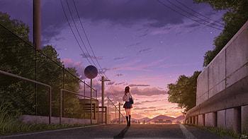 Walking Back To Home, anime-girl, anime, artist, artwork, digital-art, pixiv HD wallpaper