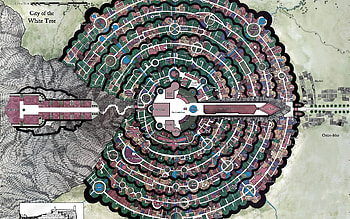 Cityscapes Minas Tirith, Lord of the Rings maps, Gondor , Epic fantasy HD wallpaper
