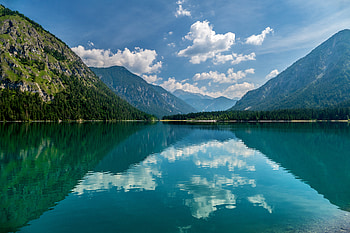 Landscape, Nature, Mountains, Lake, Reflection, Slope HD wallpaper