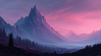 Mountain Dawn: Stunning Sunrise Landscape, mountain, dawn, landscape, mist, forest HD wallpaper