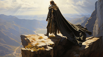 Knight with Gleaming Armor Stands at the Precipice, medieval, fantasy, knight HD wallpaper
