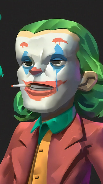 Joker Smoking, Creative, 3D, Art, 3 d HD phone wallpaper
