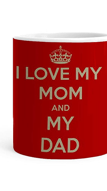 I Love Mom Dad, Red Print, Coffee Mug HD phone wallpaper