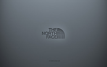 The North Face logo, gray creative background, The North Face emblem, gray paper texture, The North Face, gray background, The North Face 3d logo HD wallpaper