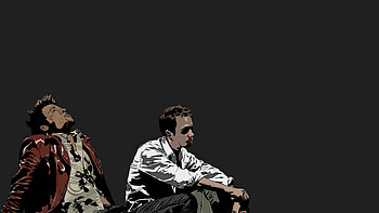 Fight Club Brad Pitt And David Fincher, fight-club, brad-pitt, david-fincher, movies, minimalism, minimalist, artist, artwork, digital-art HD wallpaper