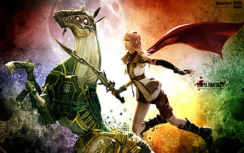 FFXIII - Lightning, off, lightning, horse, darkness, sword, color, ride, ffxii HD wallpaper