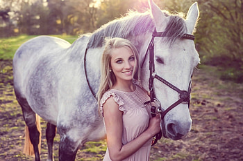A Wonderful Friendship, dirt, horse, cowgirl, blonde, trees, woman, female HD wallpaper