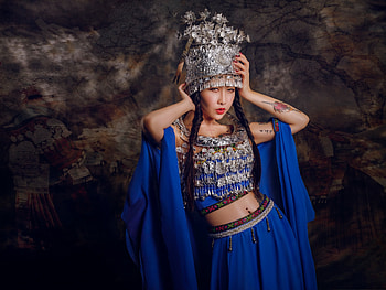 :), blue, girl, model, asian, woman HD wallpaper