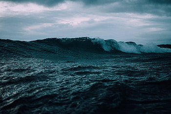 Nature, Sea, Waves, Mainly Cloudy, Overcast, Surf HD wallpaper