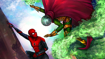 Spiderman Vs Mysterio , spiderman-far-from-home, spiderman, mysterio, superheroes, digital-art, artwork HD wallpaper