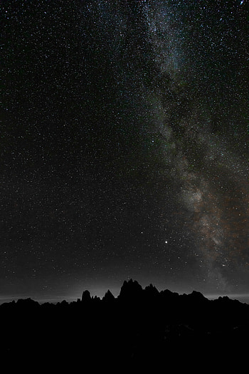 Mountains, Night, Dark, Starry Sky, Outlines, Darkness HD phone wallpaper