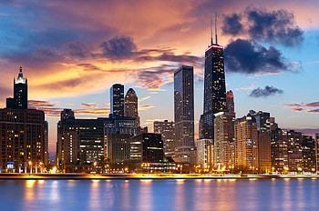 Milton Lee Olive Park, Chicago Skyline HD wallpaper