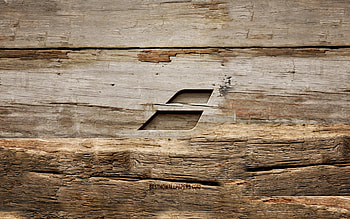 Babolat wooden logo, , wooden backgrounds, brands, Babolat logo, creative, wood carving, Babolat HD wallpaper