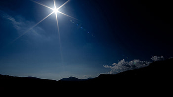 Mountains, Sun, Dark, Glare, Shine, Light, Outlines HD wallpaper