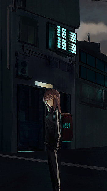 Neon Solitude — Original Dark Anime City , dark, city, Anime, Original, dark anime, anime city HD phone wallpaper