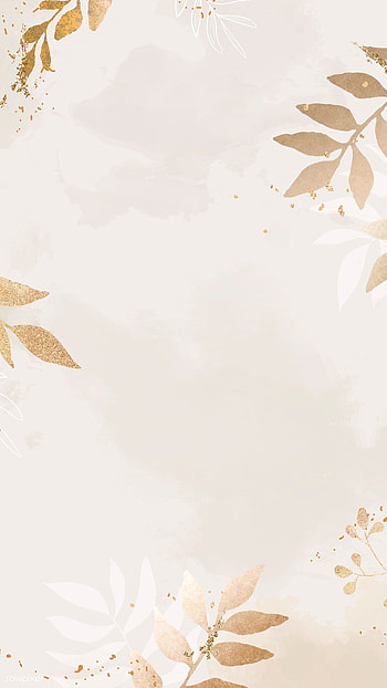 Gold Leaf, Premium vector, Christmas patterned, Beige background HD phone wallpaper